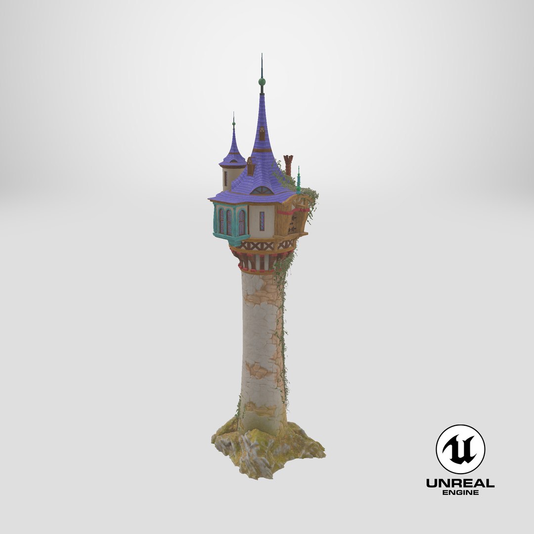 3D Tangled Rapunzel Tower https://p.turbosquid.com/ts-thumb/Dz/ZgMkx4/ga/stemcell_unreal_render/png/1715321871/1920x1080/fit_q87/eb18eae13ee86398f489bd4635a205804de6d630/stemcell_unreal_render.jpg