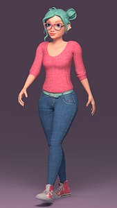 3D Cartoon Stylized Girl