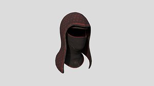 Ninja Assassin Hood 08 Red Black - Character Design Fashion 3D model