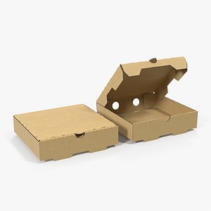 paper pizza cardboard boxes 3D model