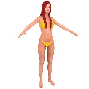 female supermodel bikini woman 3D model