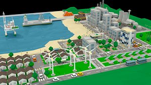 3D model Petrol City - Low poly