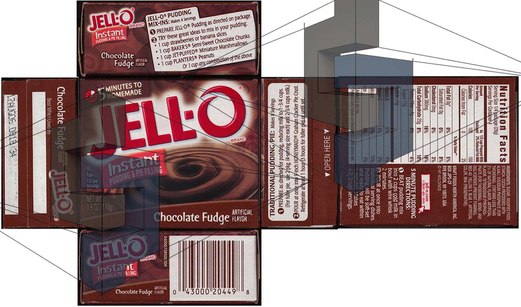 Jell-o Chocolate Fudge Pudding 3d Model