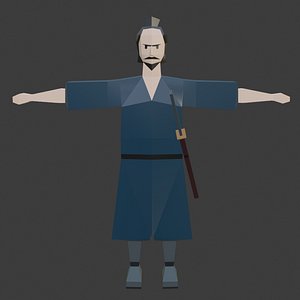 3D Lowpoly Samurai Unity Ready 3D model