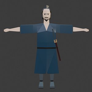 Lowpoly Samurai Unity Ready 3D model