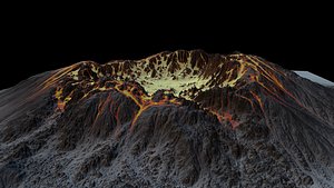 3d volcano