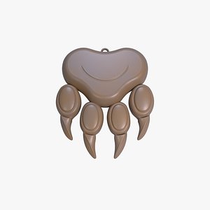 Bear Paw Keychain Wild Animal Claw 3D STL File Printable Nature Charm 3D