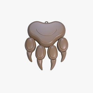 Bear Paw Keychain Wild Animal Claw 3D STL File Printable Nature Charm