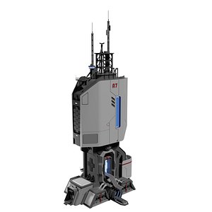 Sci-fi industry building tower 3D model