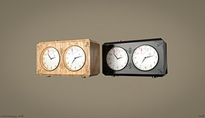 3D model Game ready low poly 3D model of chess clock