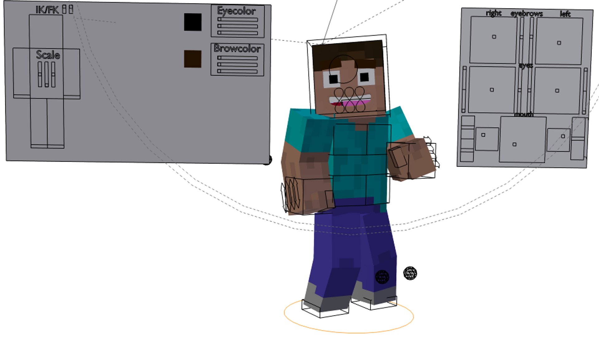 Blender Rig Minecraft Fingers 3d Blend