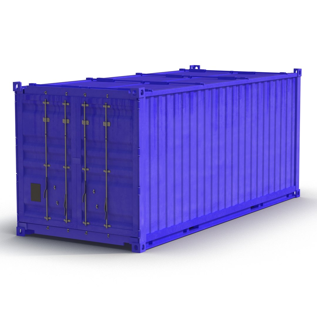 Collapsible ISO Container Blue 3D Model 3D model preview