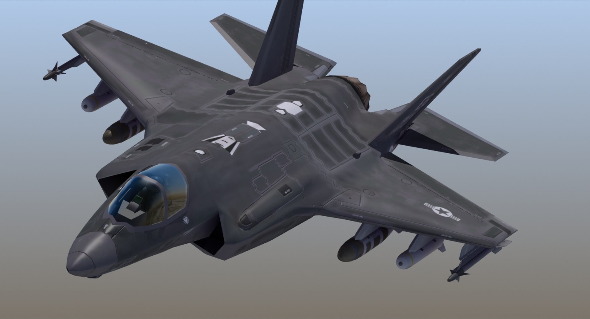 military air force model https://p.turbosquid.com/ts-thumb/E0/22Mr7k/hsfr99uP/f35a_usaf_terrain_cam03/jpg/1578670328/1920x1080/fit_q87/7babe8ef8910858237cda4f4dc8bf3c2274c22d9/f35a_usaf_terrain_cam03.jpg