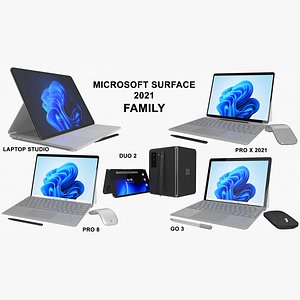 Microsoft Surface 2021 Family Collection 3D model