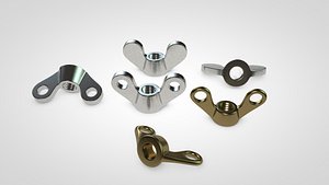 3D wingnut nut model