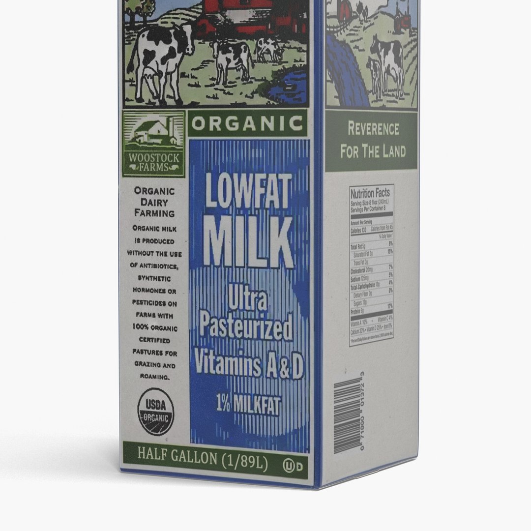 3d half gallon milk carton