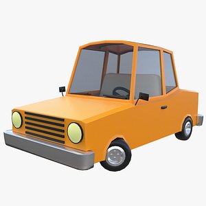 3d model cartoon car rigged