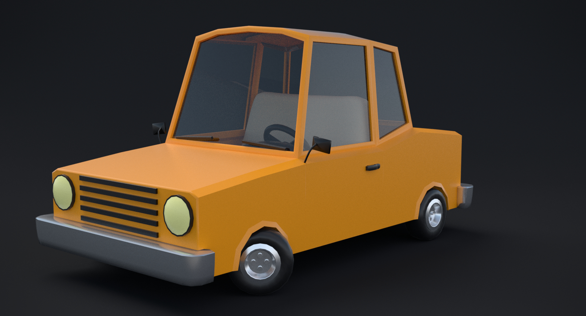 3d Model Cartoon Car Rigged