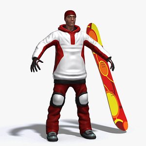 3d model snowboarder boarder