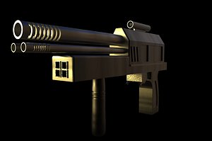 3D ready futuristic gun model