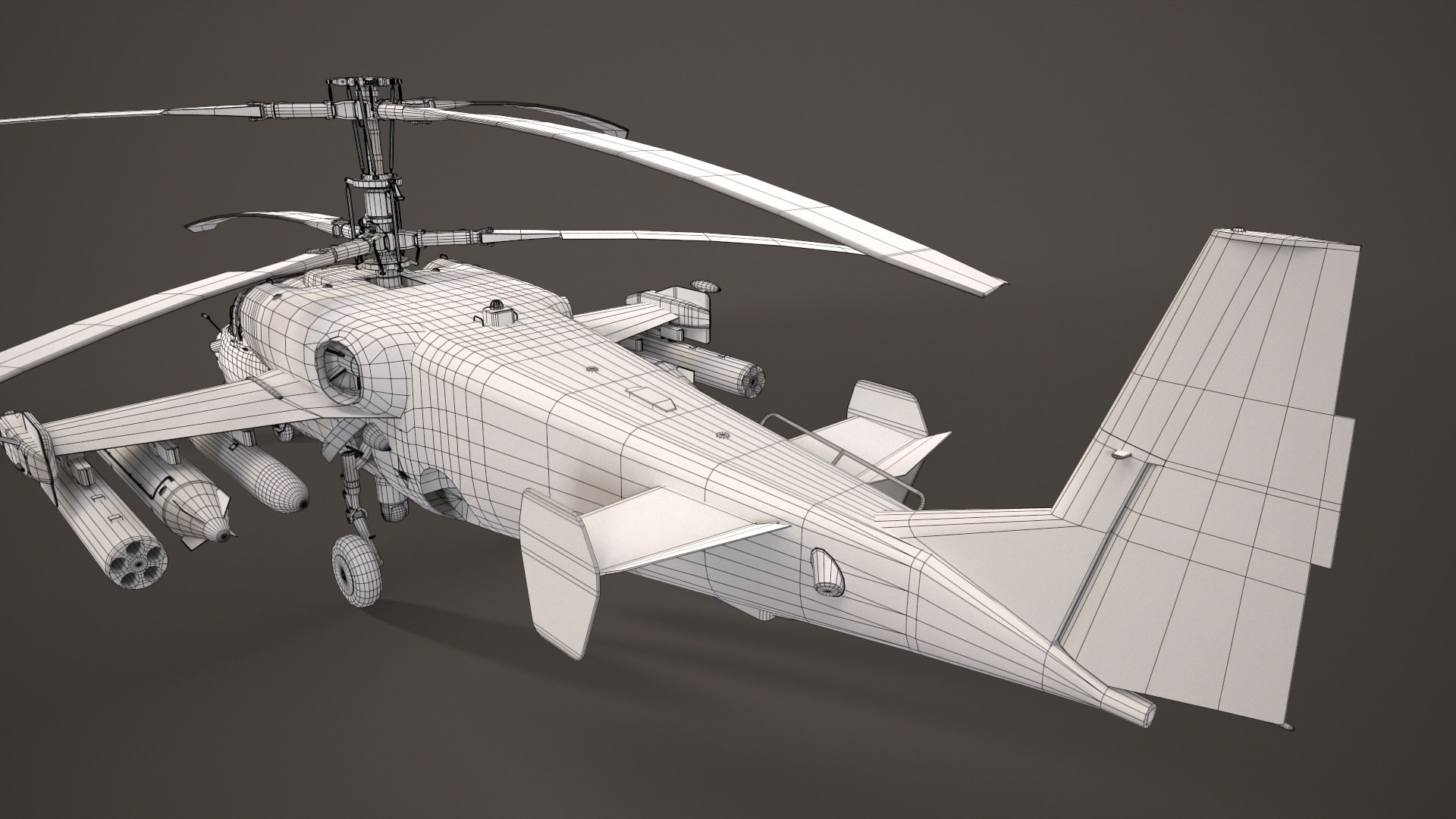 Kamov Ka-52 Alligator Dark Static model https://p.turbosquid.com/ts-thumb/E0/KkUC5H/Mu/wire_maincamera_00002/jpg/1666970389/1920x1080/fit_q87/1a5254fa6a2fa6a774f3b38d56660c0b11cbf738/wire_maincamera_00002.jpg