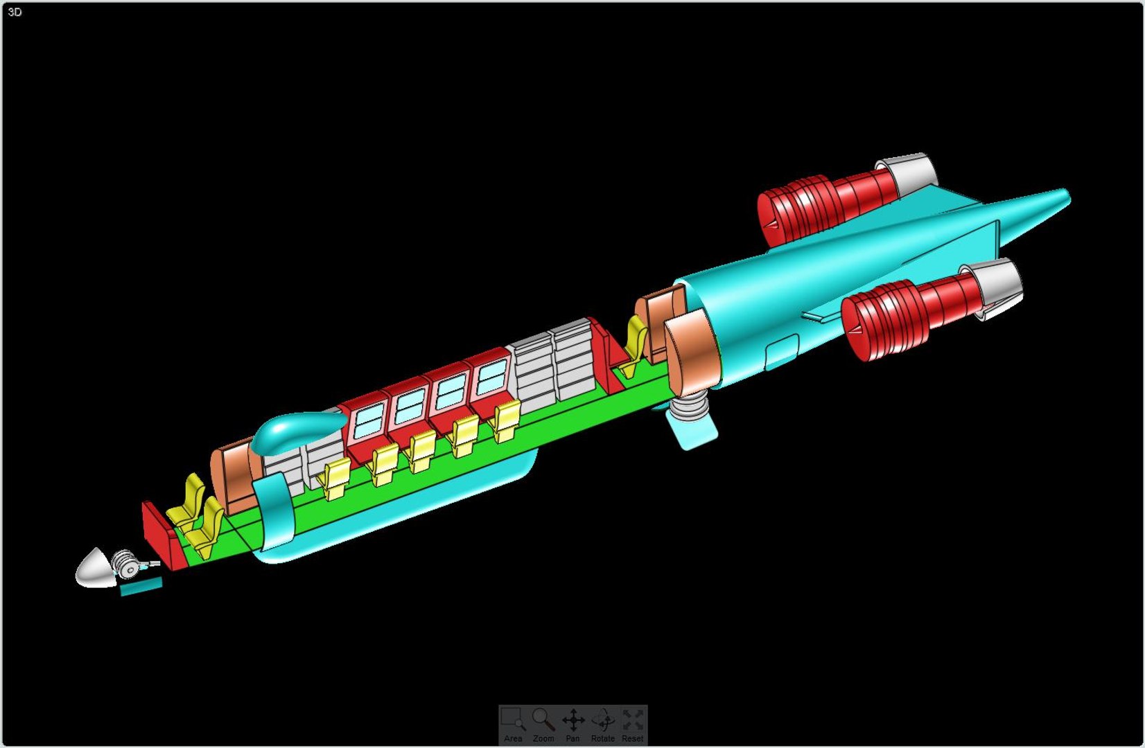 3ds Max Sentinel Surveillance Aircraft Solid