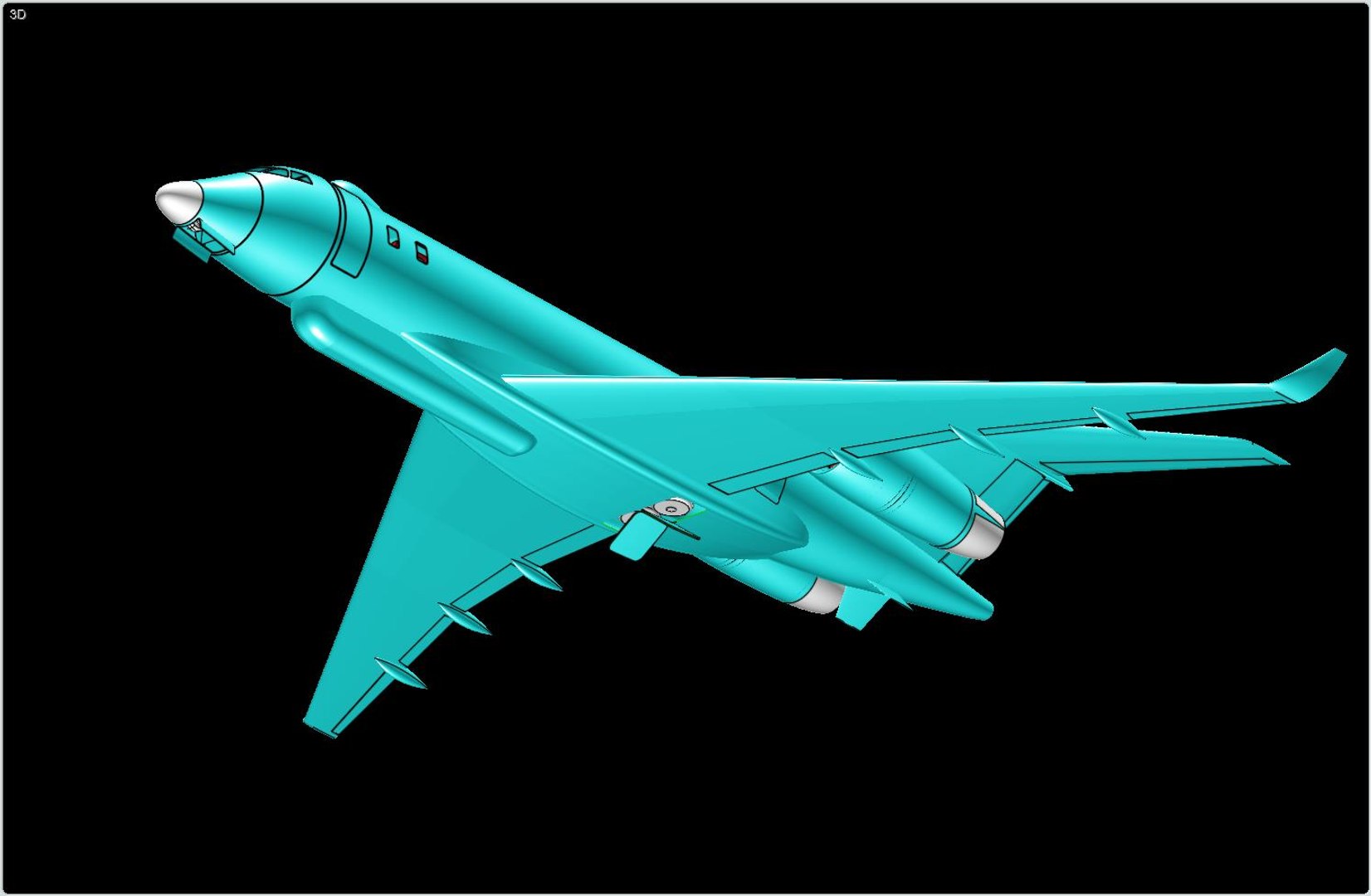 3ds Max Sentinel Surveillance Aircraft Solid