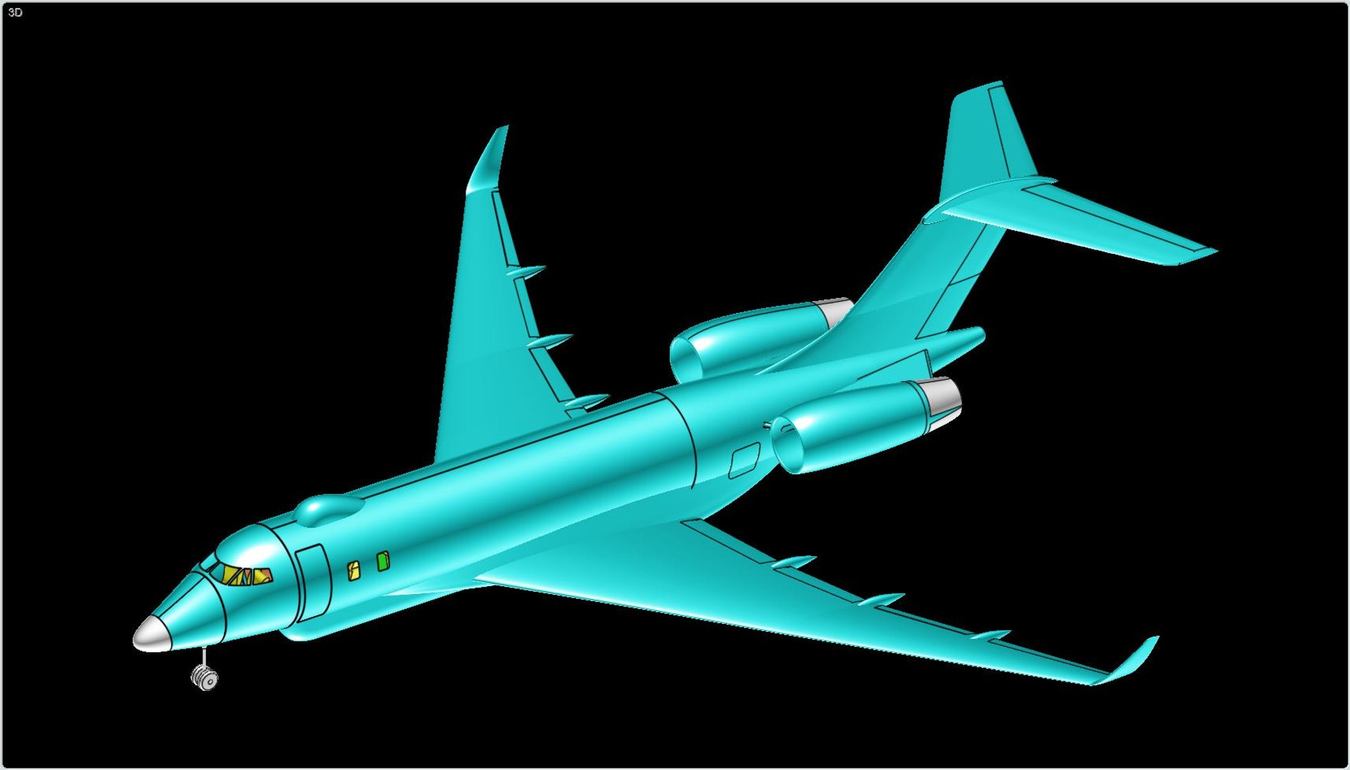 3ds Max Sentinel Surveillance Aircraft Solid