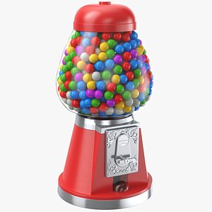 3D real candy gumballs vending machine