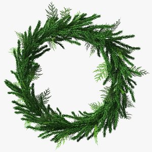 3D Natural Fir Christmas Wreath Decoration
