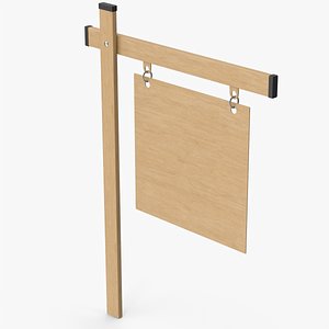 Wooden Signboard 3D model