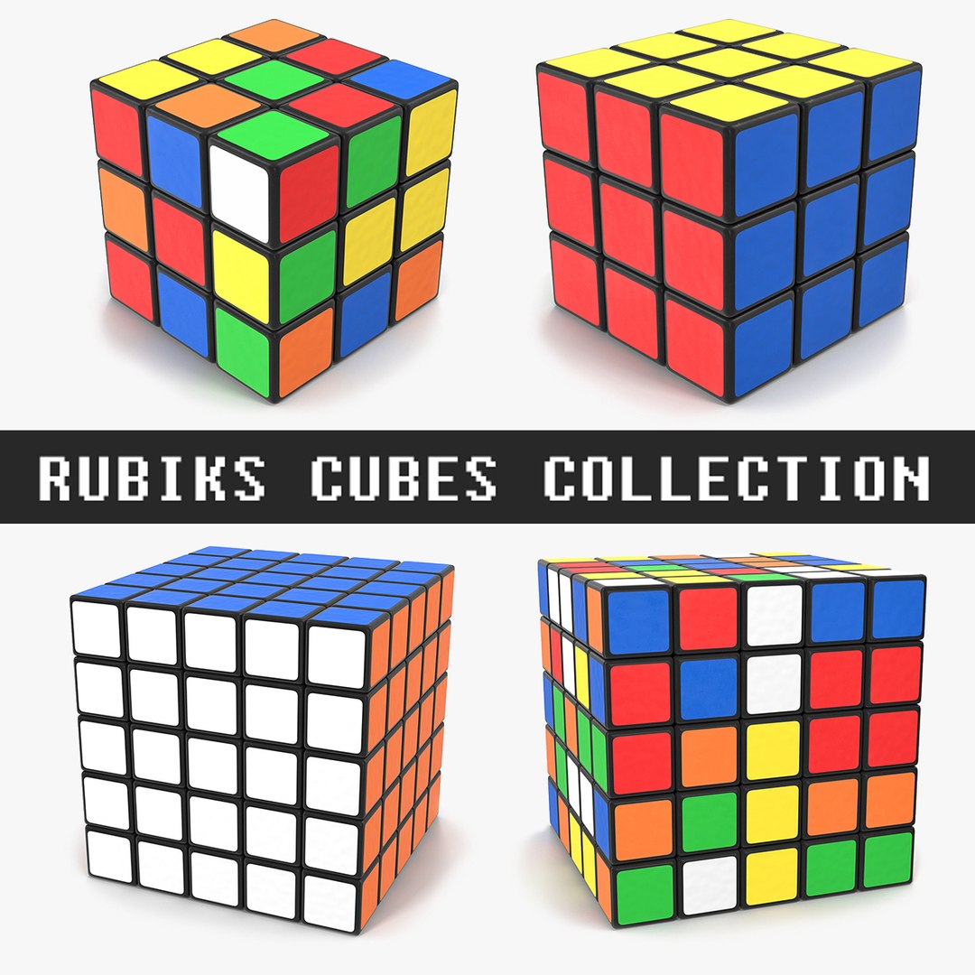 Rubiks Cubes Collection 3D model preview