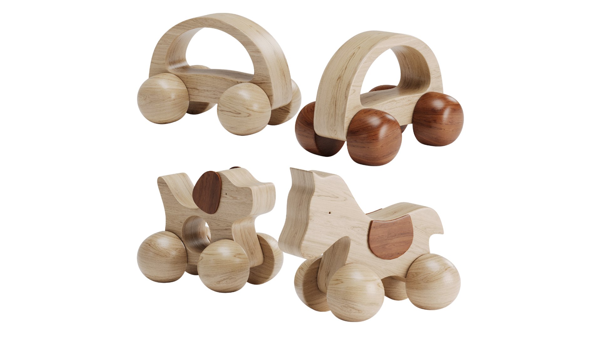 Wood Toy Without Paint Car Beech Solid Vehicle 3D Model - TurboSquid ...