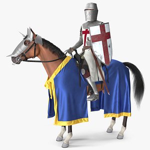 3D Knight Horse Blanket with Rider Fur model