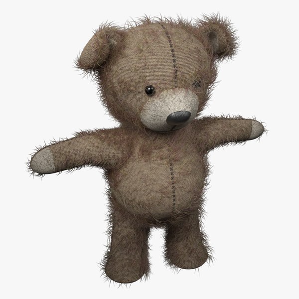 Worn Teddy Bear 3D