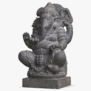 3D Ganesha Sculpture Dark