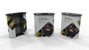 3D Promotional Pop-Up Counter Stand with Shelves