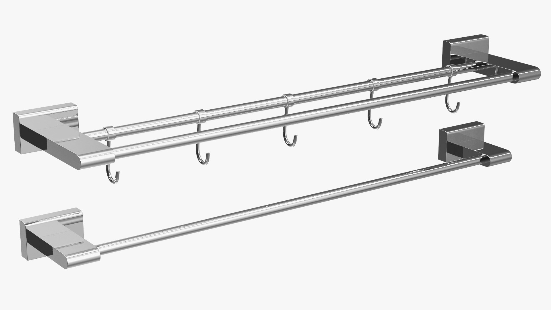 Towel Racks Chrome 3D model preview
