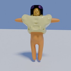 3D A character or doll in a spacesuit