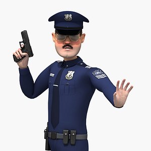 Cartoon police 3D model