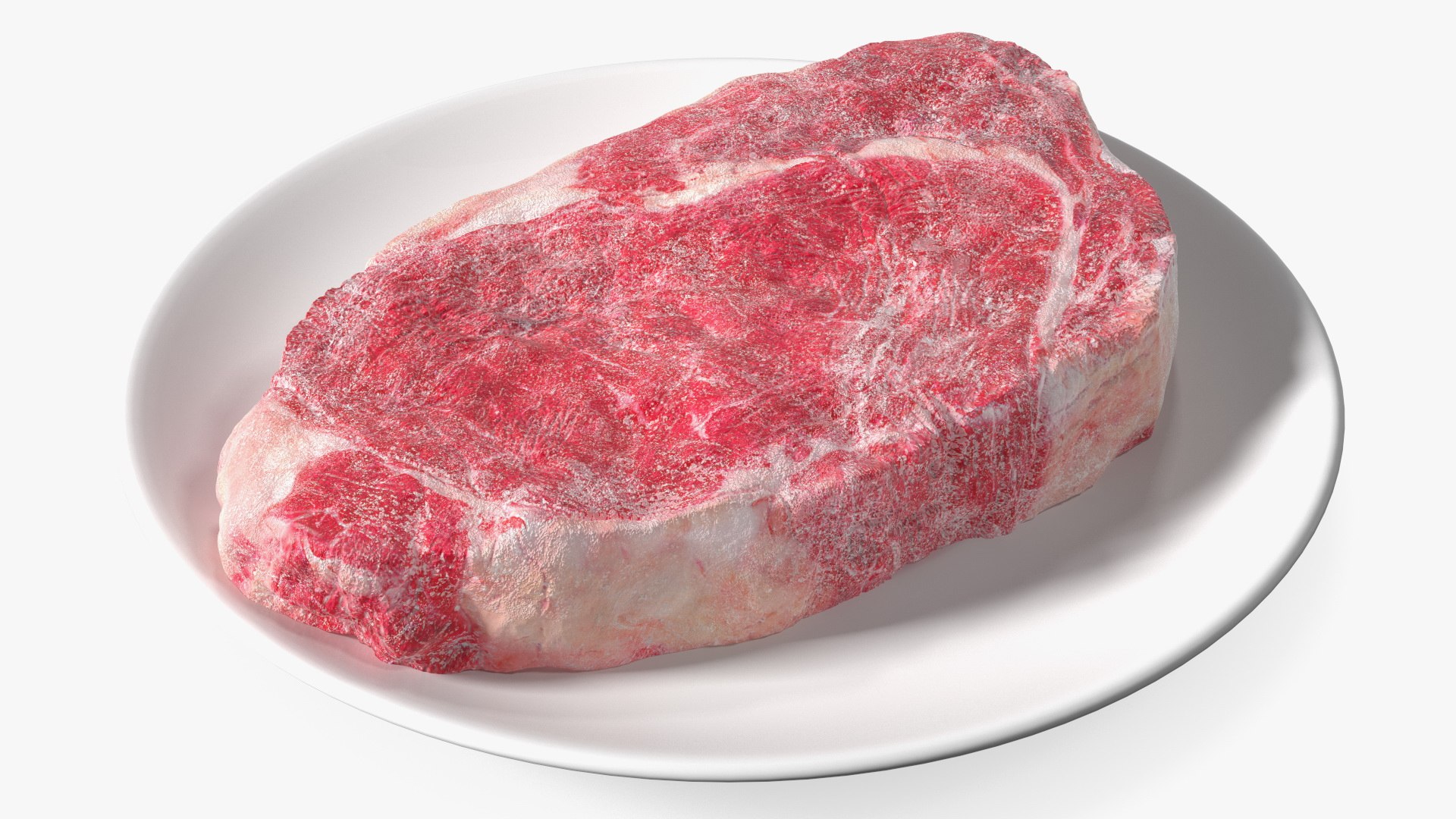 Meat Slice Frozen on Plates 3D model preview