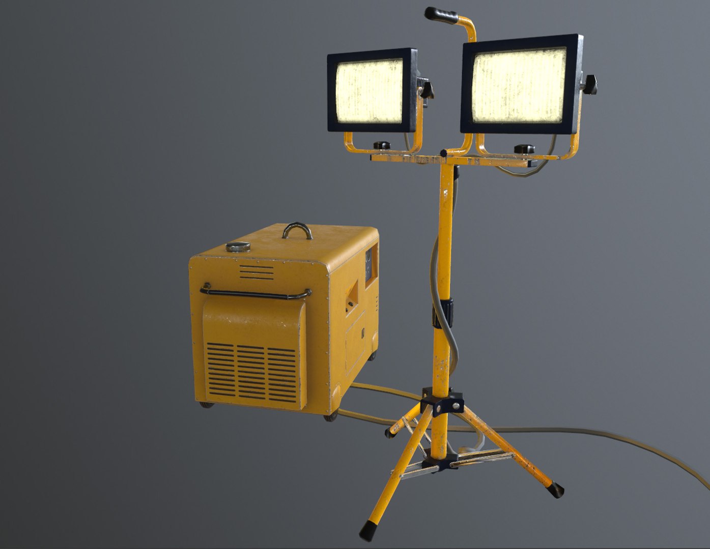 3d generator. Construction Generator with Lamp. Portable Construction Generator with Lamp.