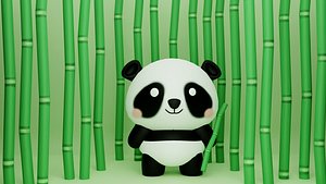 Urso panda dos desenhos animados Modelo 3D $9 - .stl .obj .blend