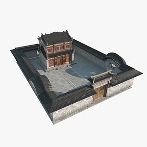 Ancient Asian Architectural Courtyard Dwellings 3D