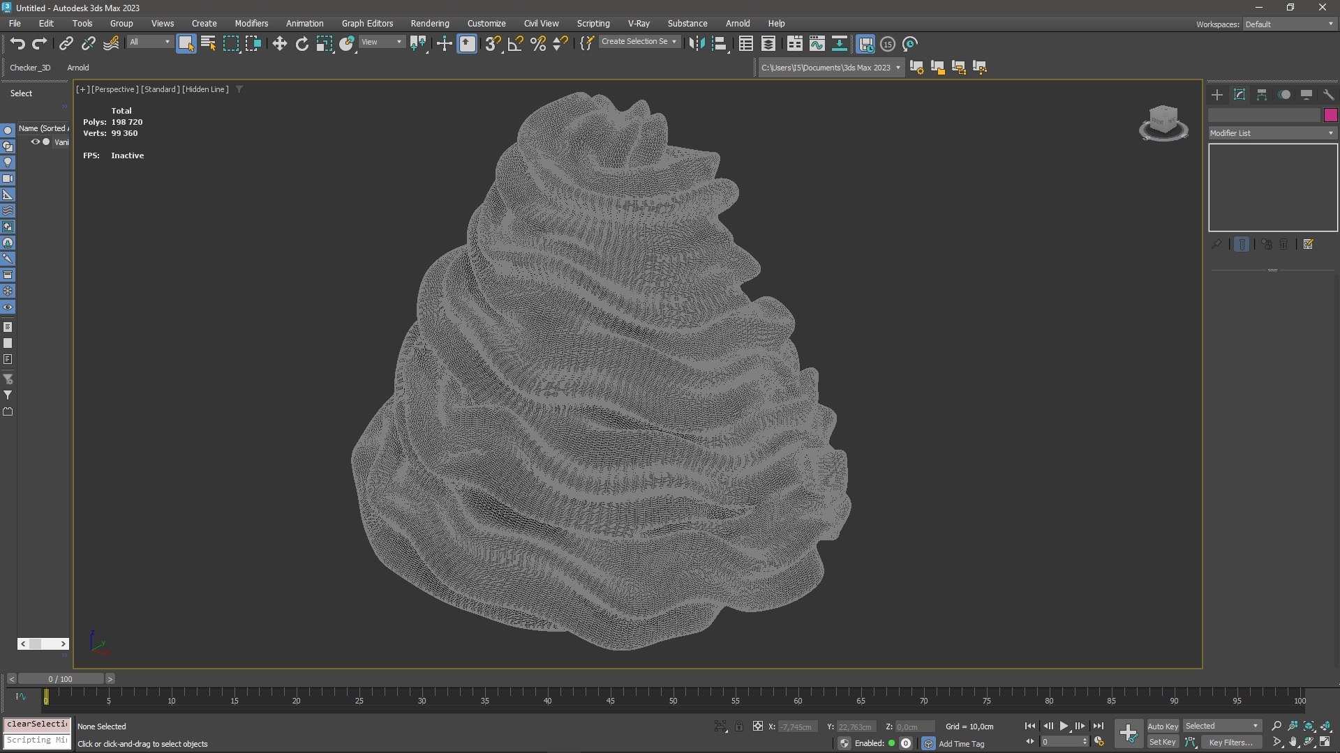 Vanilla Whipped Cream for Print 3D model preview