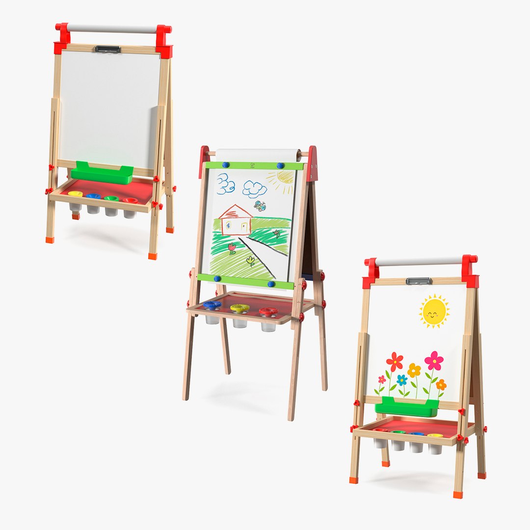 Childrens Whiteboards Collection 3D model preview