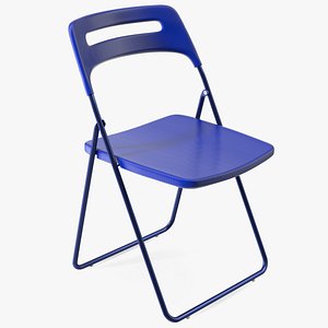 3D Plastic Folding Chair Blue