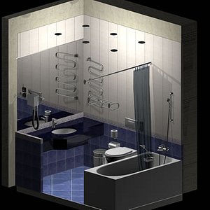 hotel bathroom fixtures 3d model