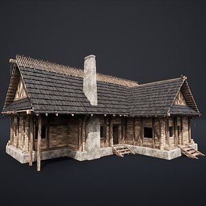 MEDIEVAL HOUSE COTTAGE CABIN HUT VILLAGE SLAVIC CITY AAA NEXTGEN 3D model