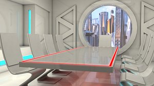 3D Sci Fi Office model